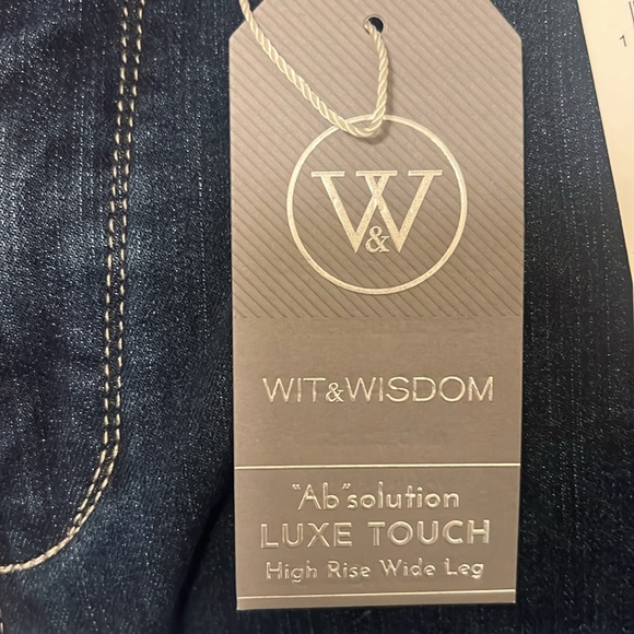 Democracy / Wit & Wisdom High Rise Wide Leg Denim Cargo Pant, indigo Dark Wash - Picture 7 of 8